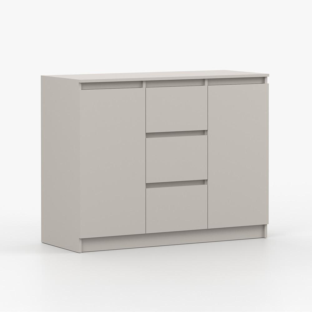 KOMMODE SOLO 2D3S II 120 cm Kaschmir/Kaschmir, 2-türig, drei Schubladen, grifflos - Kaschmir, Holzwerkstoff (120/86/42cm) - imoebel24