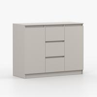 KOMMODE SOLO 2D3S II 120 cm Kaschmir/Kaschmir, 2-türig, drei Schubladen, grifflos - Kaschmir, Holzwerkstoff (120/86/42cm) - imoebel24