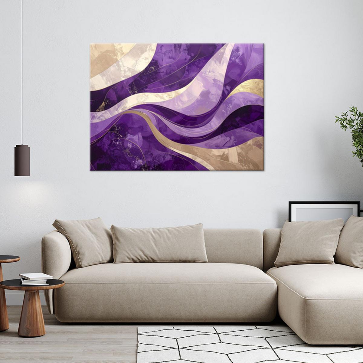 LEINWANDBILD Abstraktion 90x60cm - Lila, Textil (90/60cm) - Feeby