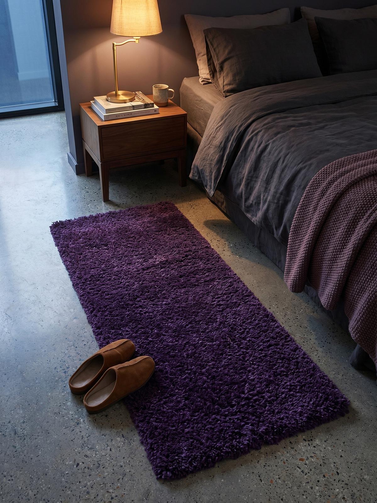 HOCHFLORTEPPICH SALZACH, einfarbig, aus Polypropylen, Violett, 80 x 250 cm - Lila, Textil (250/80cm) - KADIMA DESIGN