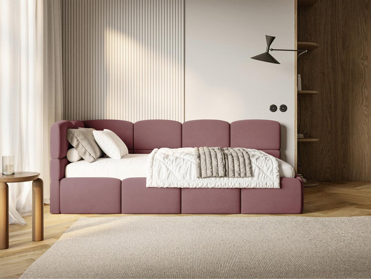 JUGENDBETT Cloudy Rosa 120 x 200 cm - Pink/Schwarz, Kunststoff/Textil (120/200cm) - Selsey