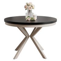 AUSZIEHTISCH MILTON 90-166/76 cm mit Metallgestell und Zarge, Kaschmir / Schwarz Molet - Kaschmir/Schwarz, Holzwerkstoff/Metall (90/90/76cm) - Idohome
