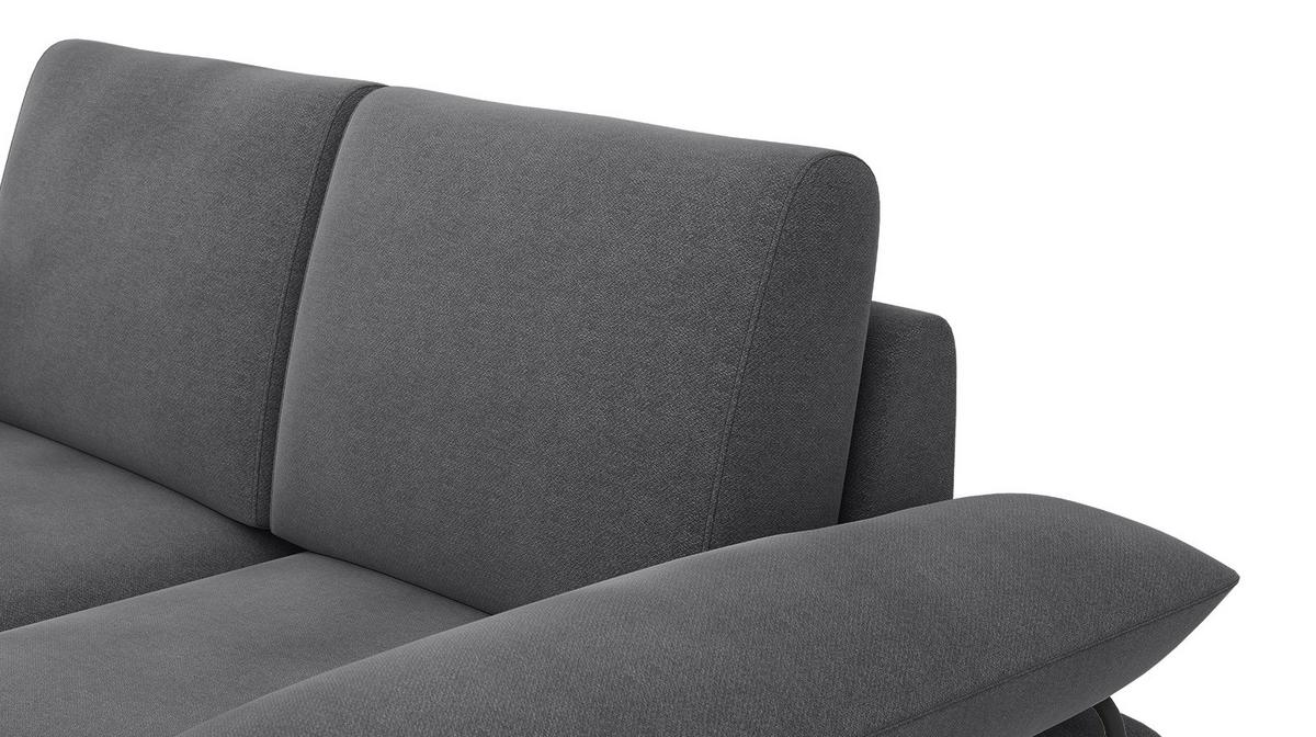 SOFA LORI 2-Sitzer, dunkelgrau - Dunkelgrau/Schwarz, Holzwerkstoff/Textil (185/87/96cm) - Wozimo