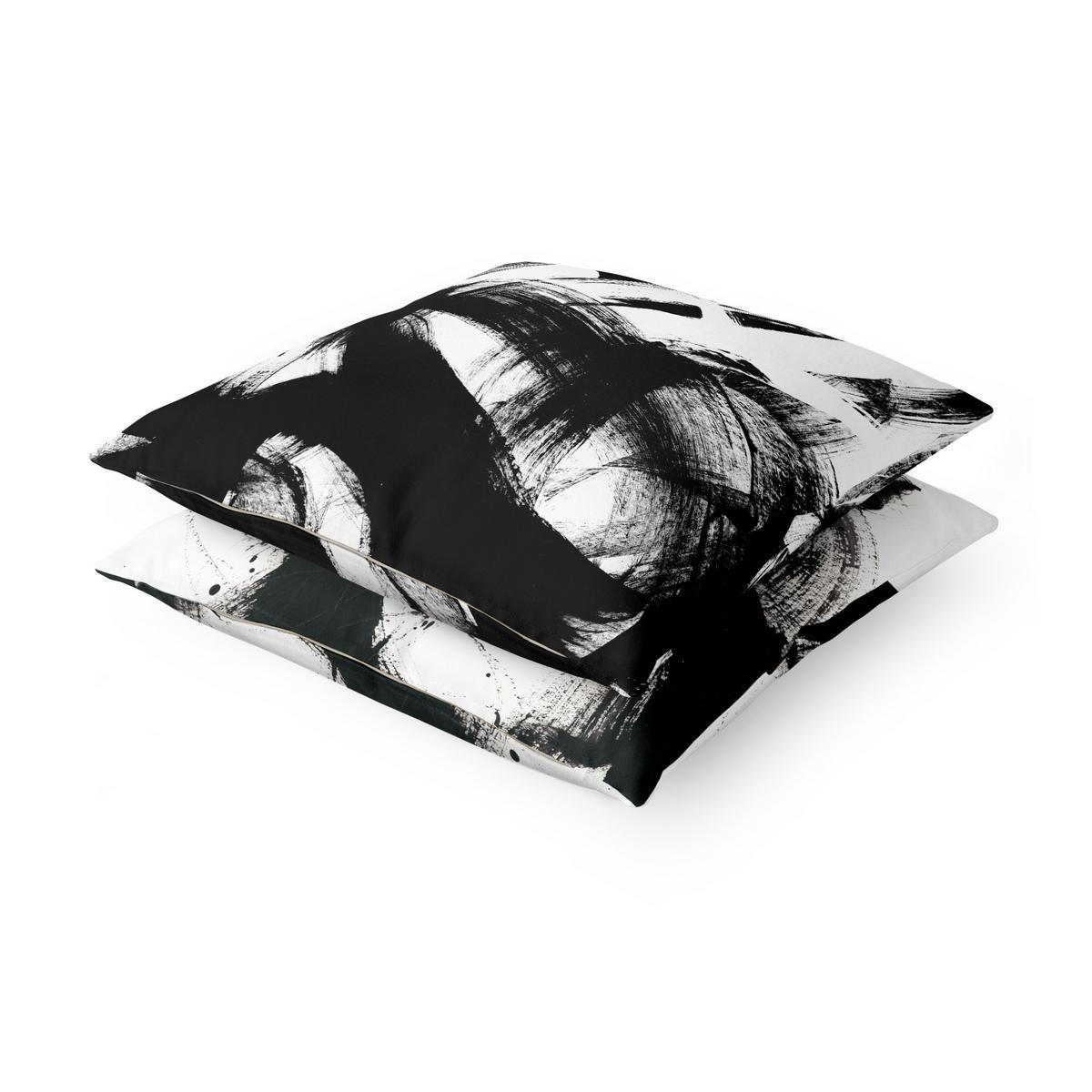 DEKOKISSEN 2er-Set Onyx in Bewegung Duo 40/40 cm - Schwarz, Textil (40/40cm) - Bilderwelten
