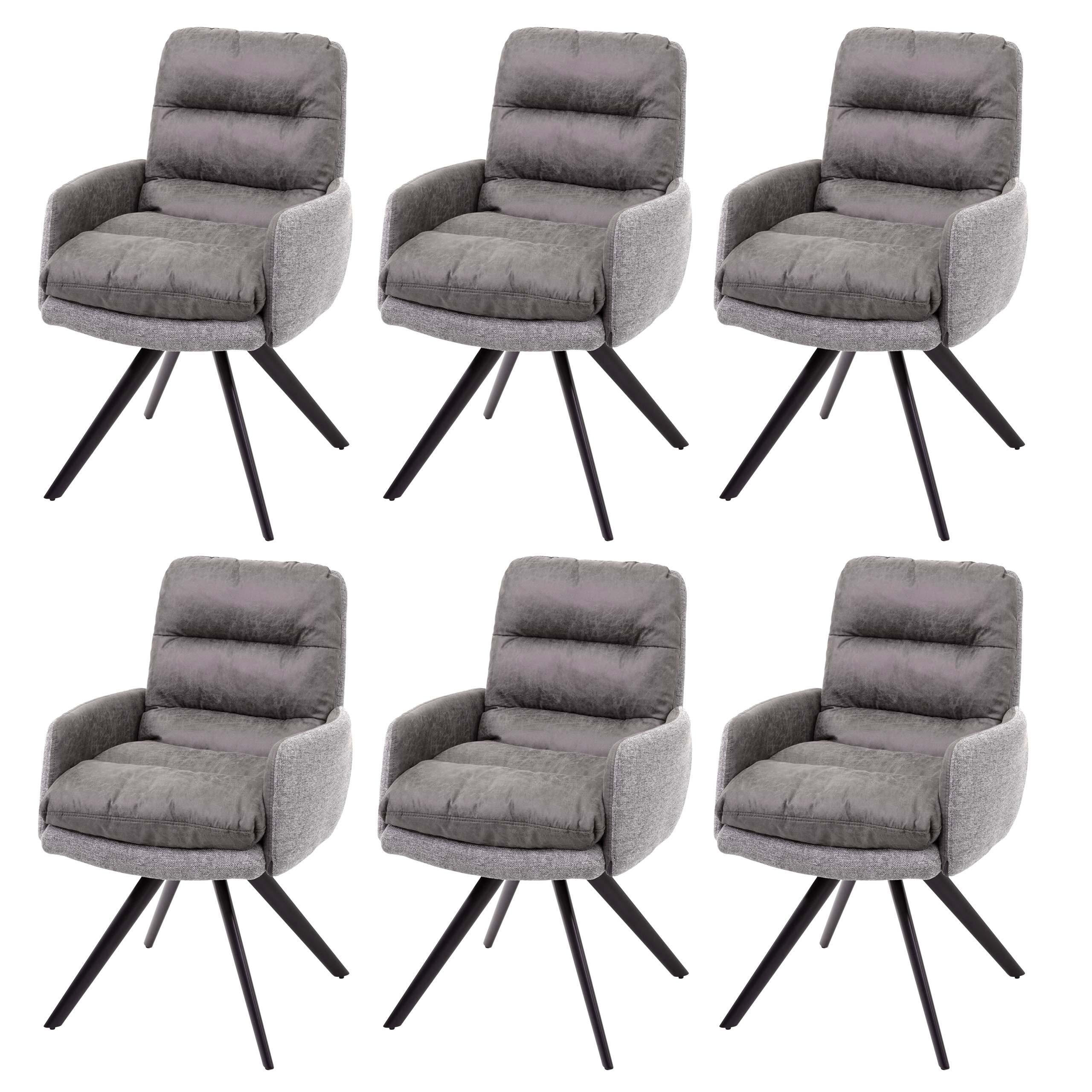 ESSZIMMERSTUHL Grau 6er-Set - Hellgrau/Grau, Textil (59/93/68cm) - MCW