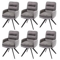 ESSZIMMERSTUHL Grau 6er-Set - Hellgrau/Grau, Textil (59/93/68cm) - MCW