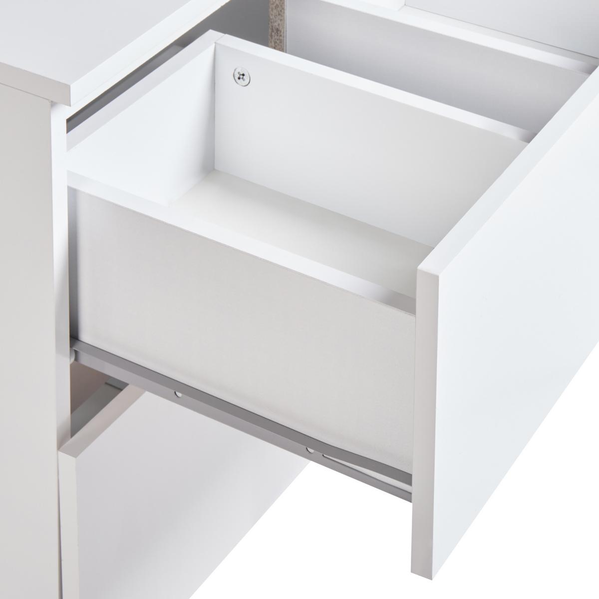 WASCHBECKENUNTERSCHRANK wandmontiertk 60 cm Weiß Serra - Weiß, Holzwerkstoff (60/47/47cm) - Beliani