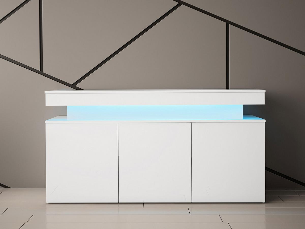 KOMMODE Glossa 3D 160 - Weiß, Holzwerkstoff/Kunststoff (160/83/39cm) - MIRJAN24