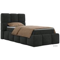 BOXBETT NIRA 90/200 - Dunkelgrau Stukture - Topper T25 - H3 - Dunkelgrau/Schwarz, Kunststoff/Textil (90/200cm) - MKS