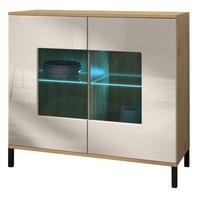 KOMMODE Grömitz Sandgrau Hochglanz - Sandfarben, Holzwerkstoff (92.5/83.5/35cm) - Vladon