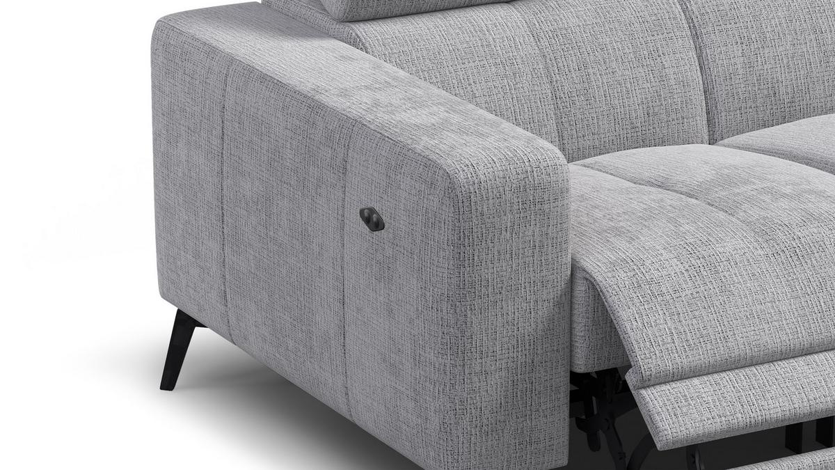 RELAXSOFA MORELLO 2-Sitzer, hellgrau, 2 x Relax Zero Gravity - Hellgrau, Holz/Textil (164/82/103cm) - Wozimo