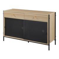 FERNSEHSCHRANK Tysnes - Eichefarben/Schwarz, Holzwerkstoff/Metall (40/75/120cm) - [en.casa]