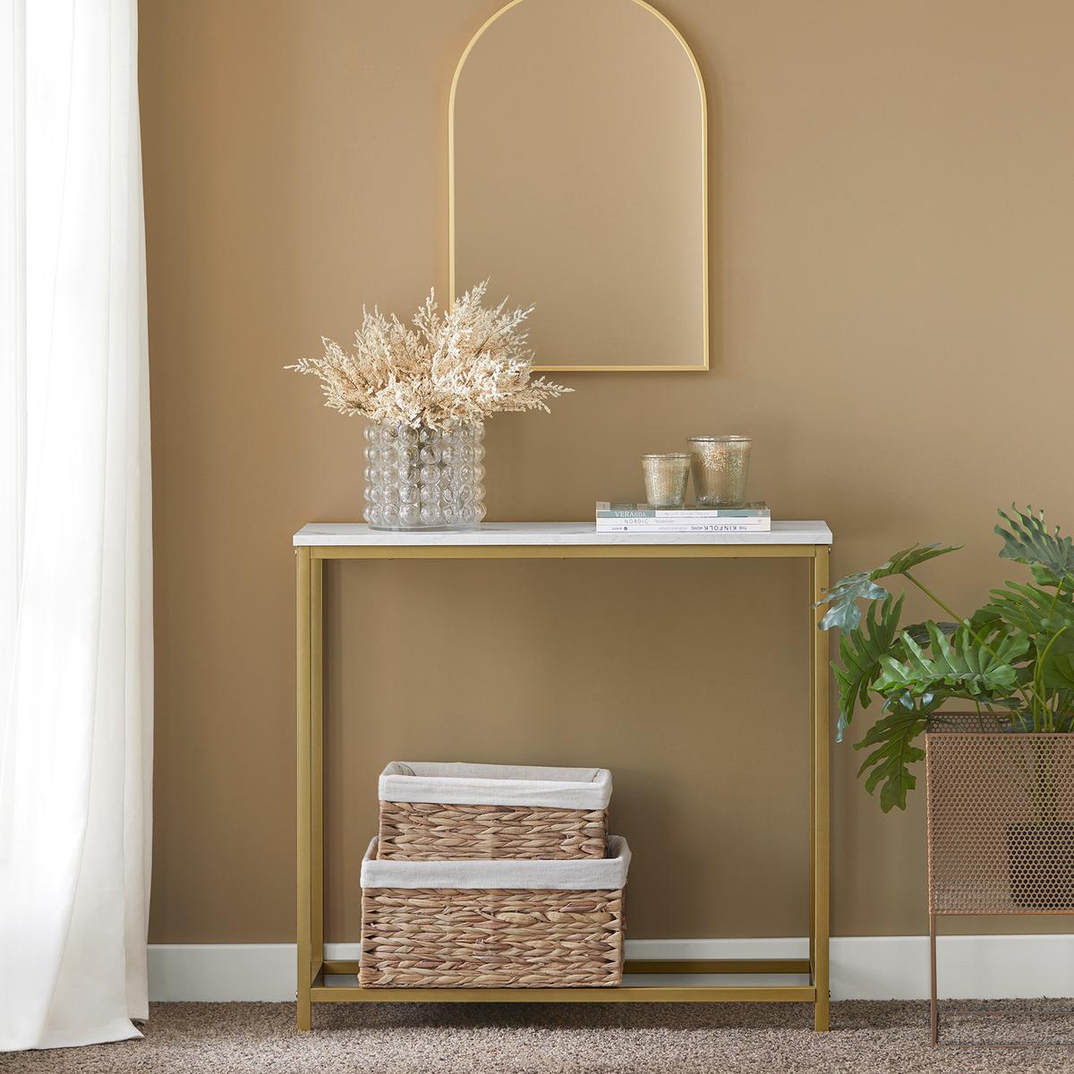 KONSOLENTISCH Golden - Goldfarben, Holzwerkstoff (30/80/75cm) - SoBuy