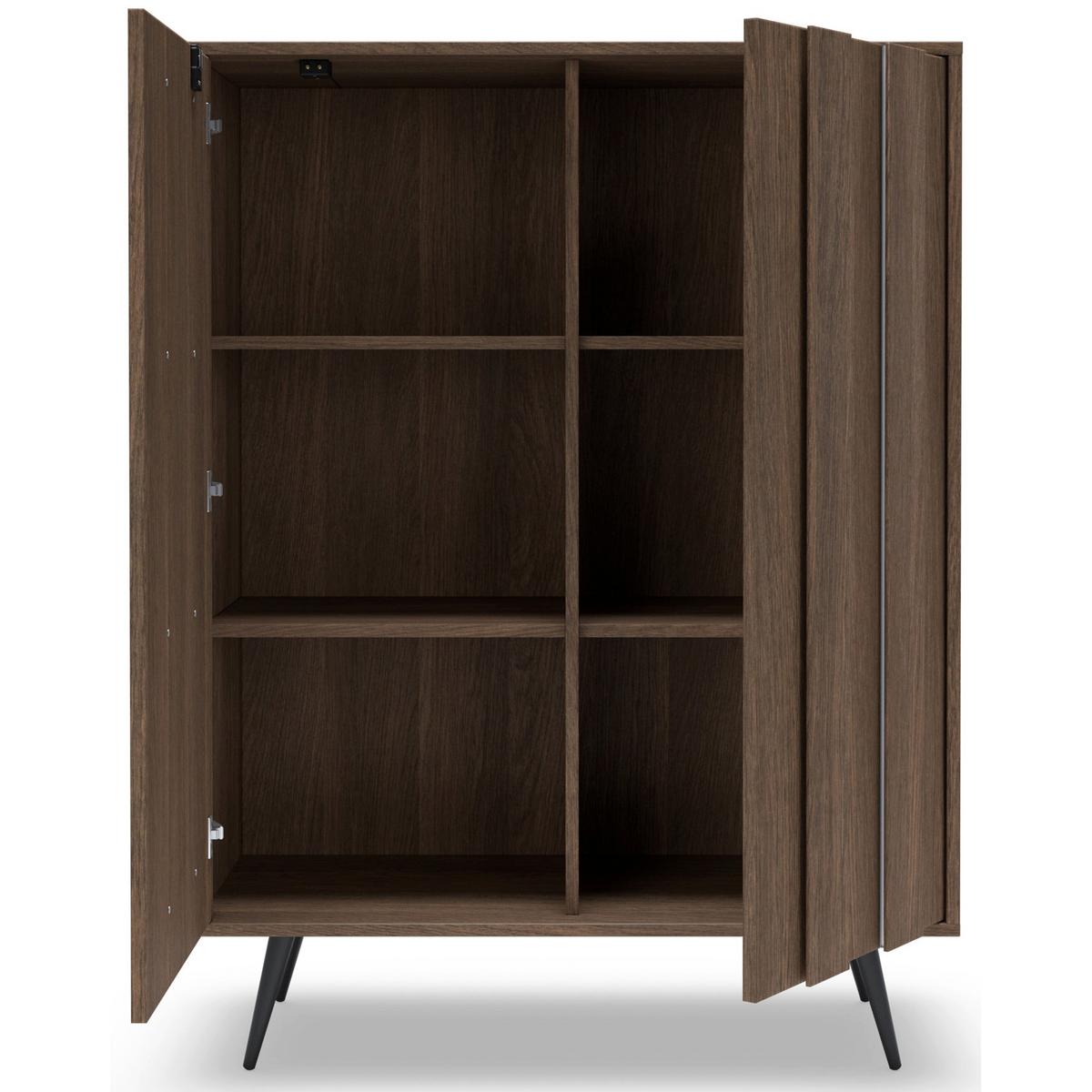 HIGHBOARD Amaro 93 cm - Eichefarben/Schwarz, Holzwerkstoff/Metall (93.5/125.6/40cm) - Selsey