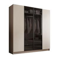 VIERTÜRIGER Schrank ATRIUM mit Glasfront - Kaschmir, Holzwerkstoff (200/210/57cm) - Lookway