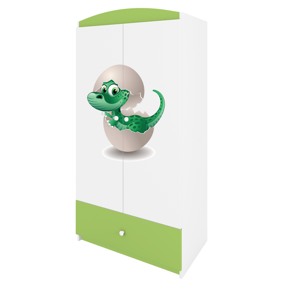 KINDERKLEIDERSCHRANK Kleiner Dino - Grün, Holzwerkstoff (90/175/52cm) - RAUMHIRSCH FURNITURE