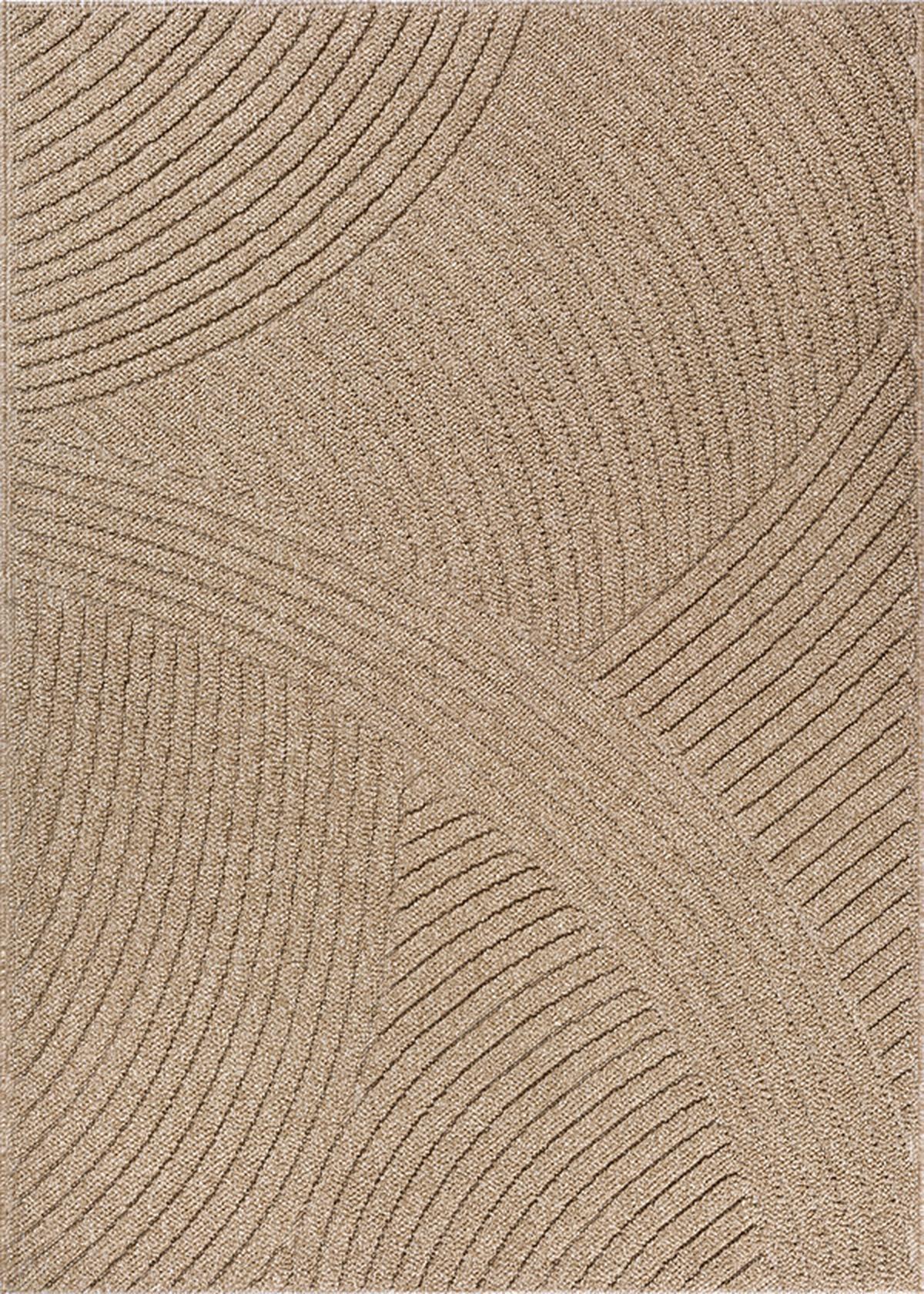 FLACHWEBTEPPICH Geometrisch TOCE Polypropylen Natur 120 x 160 cm - Beige, Textil (120/160cm) - KADIMA DESIGN