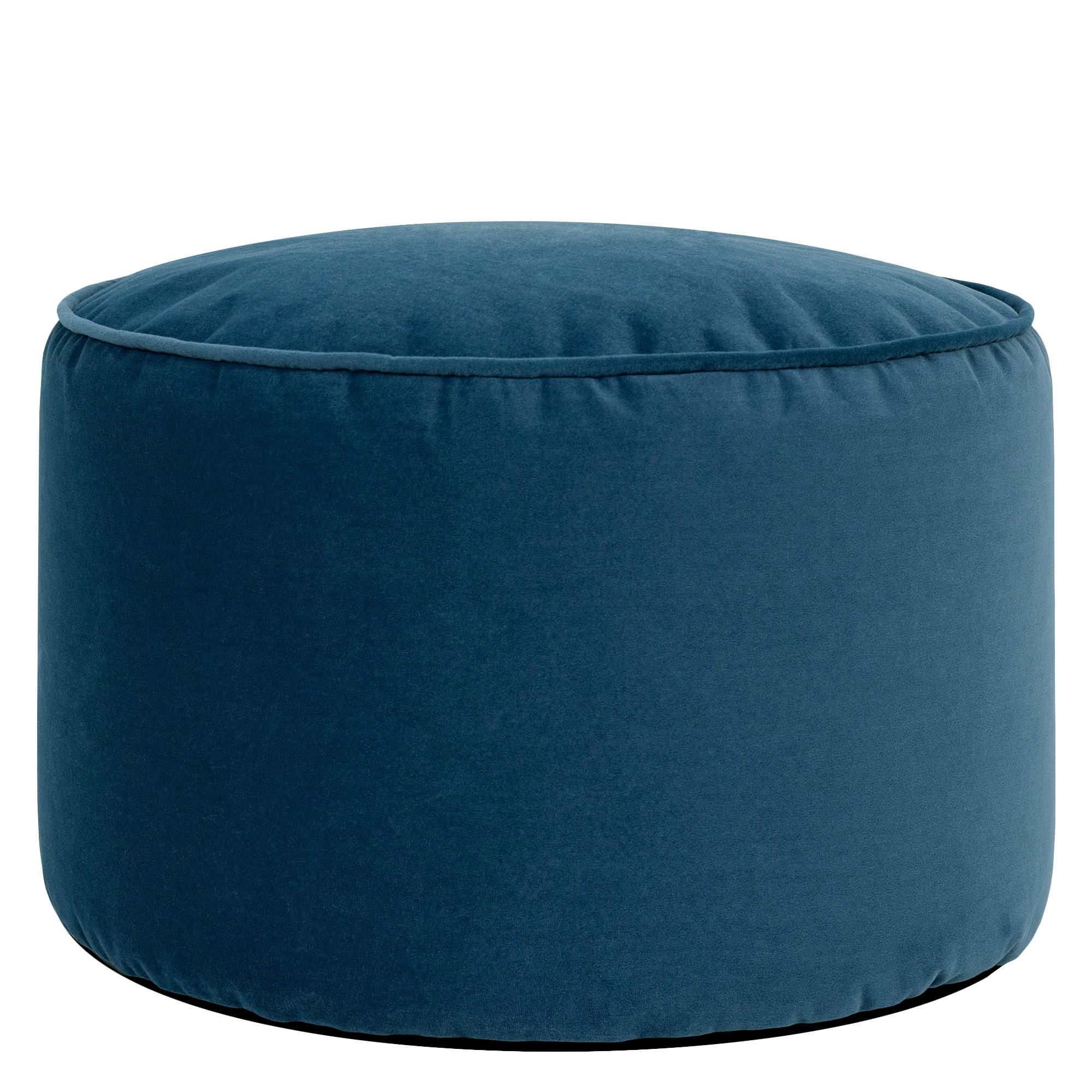SITZPOUF Rund Milano - Blau, Textil (55/35/55cm) - icon