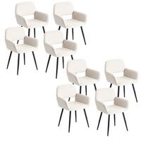 ARMLEHNSTUHL-SET 8 Stück beige - Beige, Holzwerkstoff/Textil (56/77/53cm) - Urban Meuble