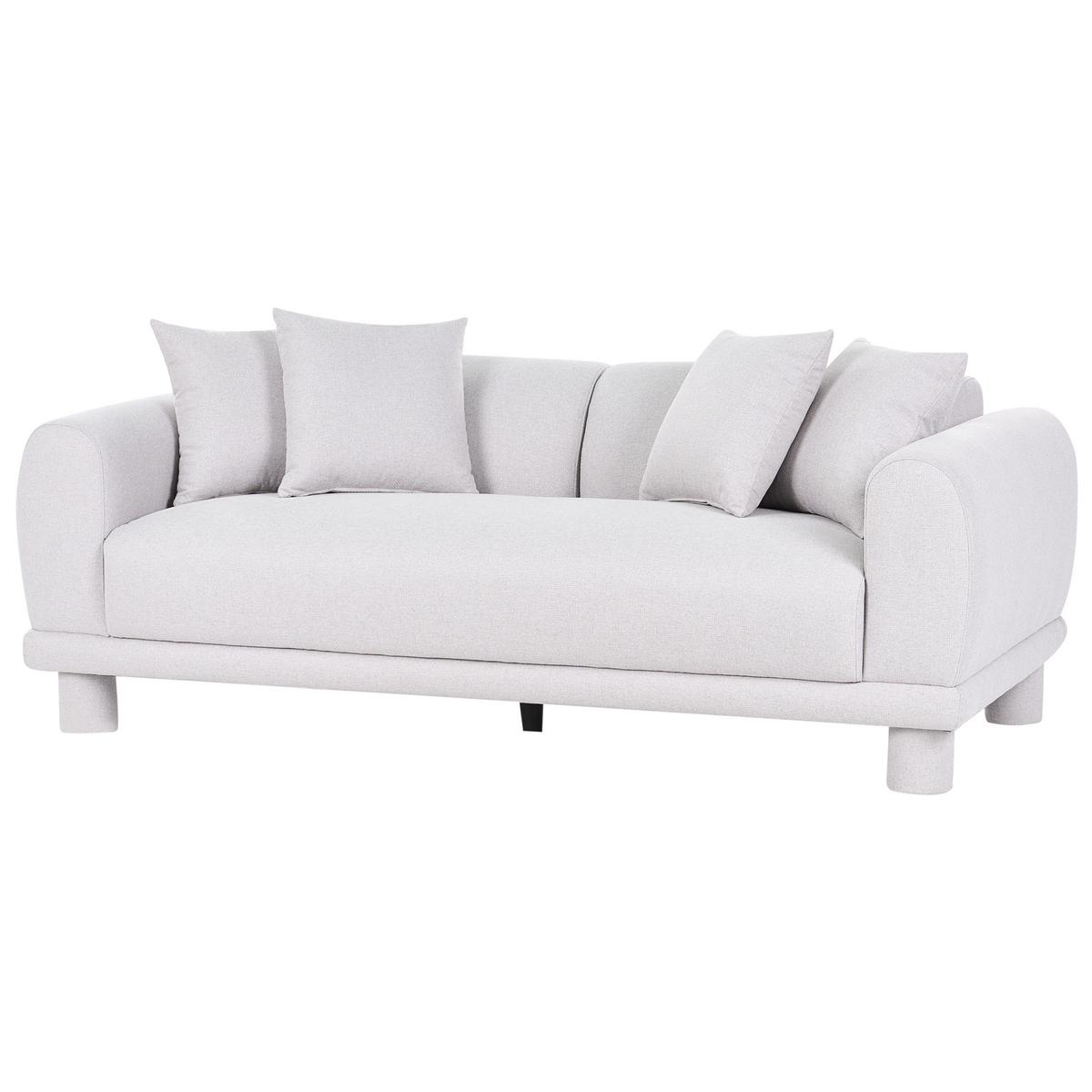 3-SITZER-SOFA Stoff Hellgrau Pori - Hellgrau, Textil (202/74/93cm) - Beliani