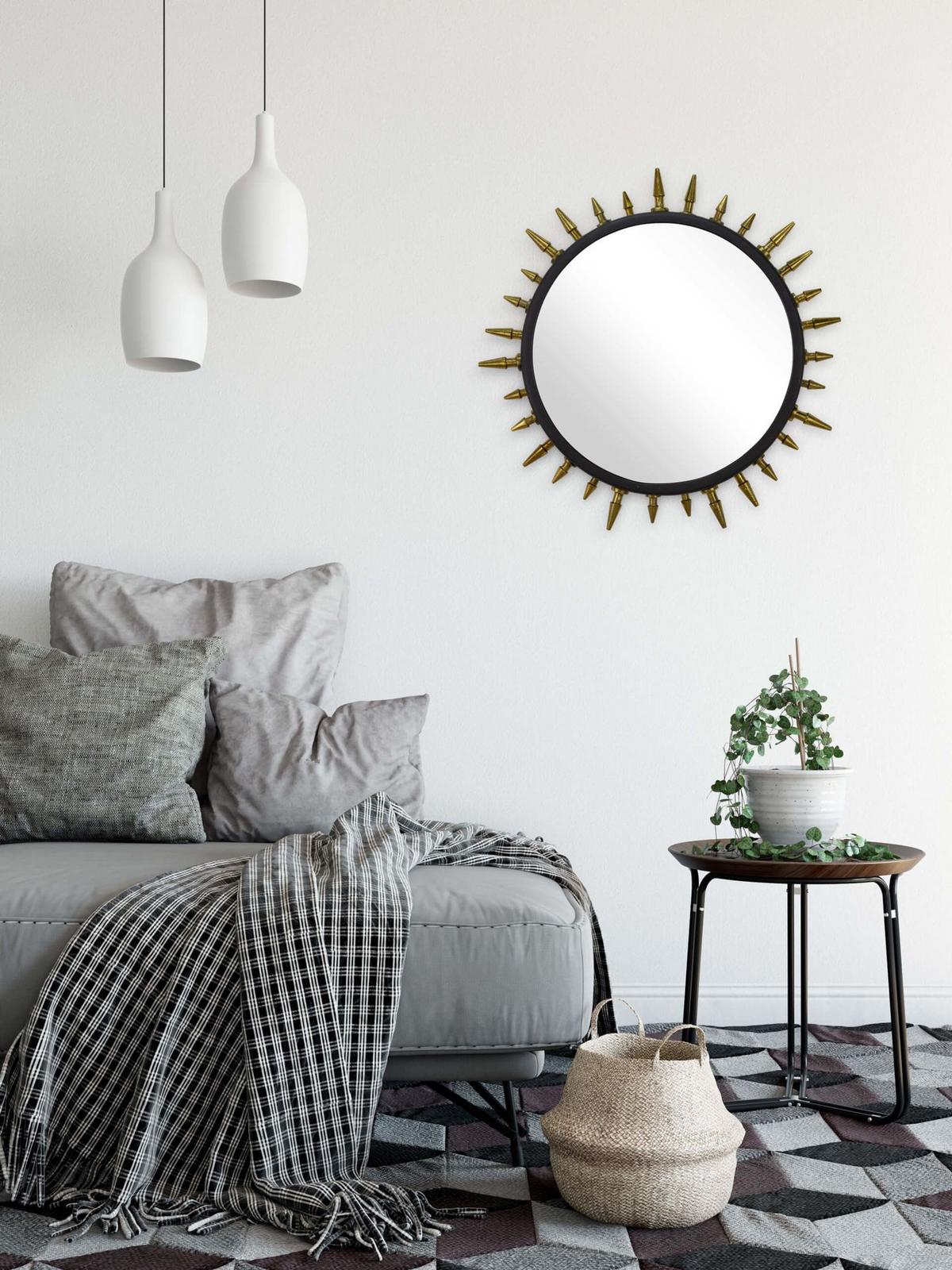 WANDSPIEGEL Gold 52/52 cm - Goldfarben, Metall (6.6/52/8cm) - KUNSTLOFT