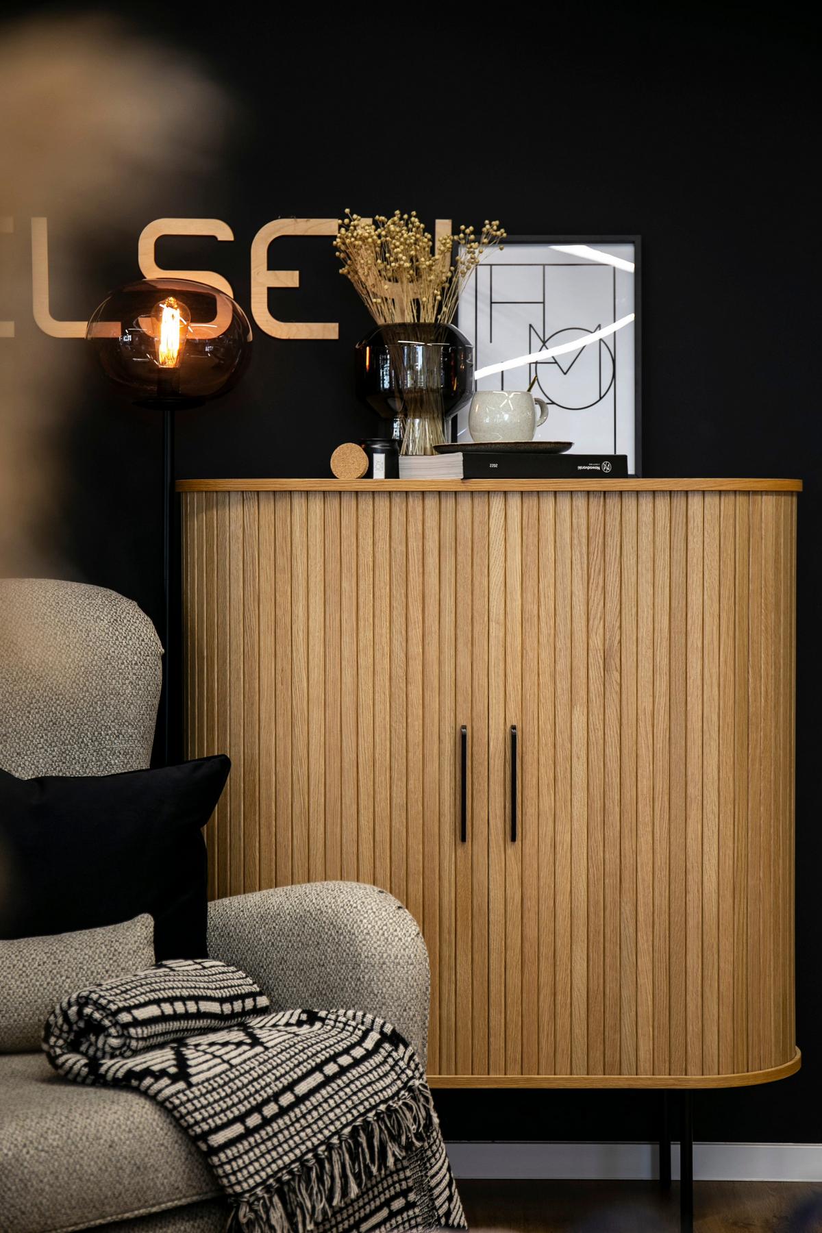 HIGHBOARD Gativel Eichefarben - Eichefarben/Schwarz, Holzwerkstoff/Kunststoff (100/118/40cm) - Selsey