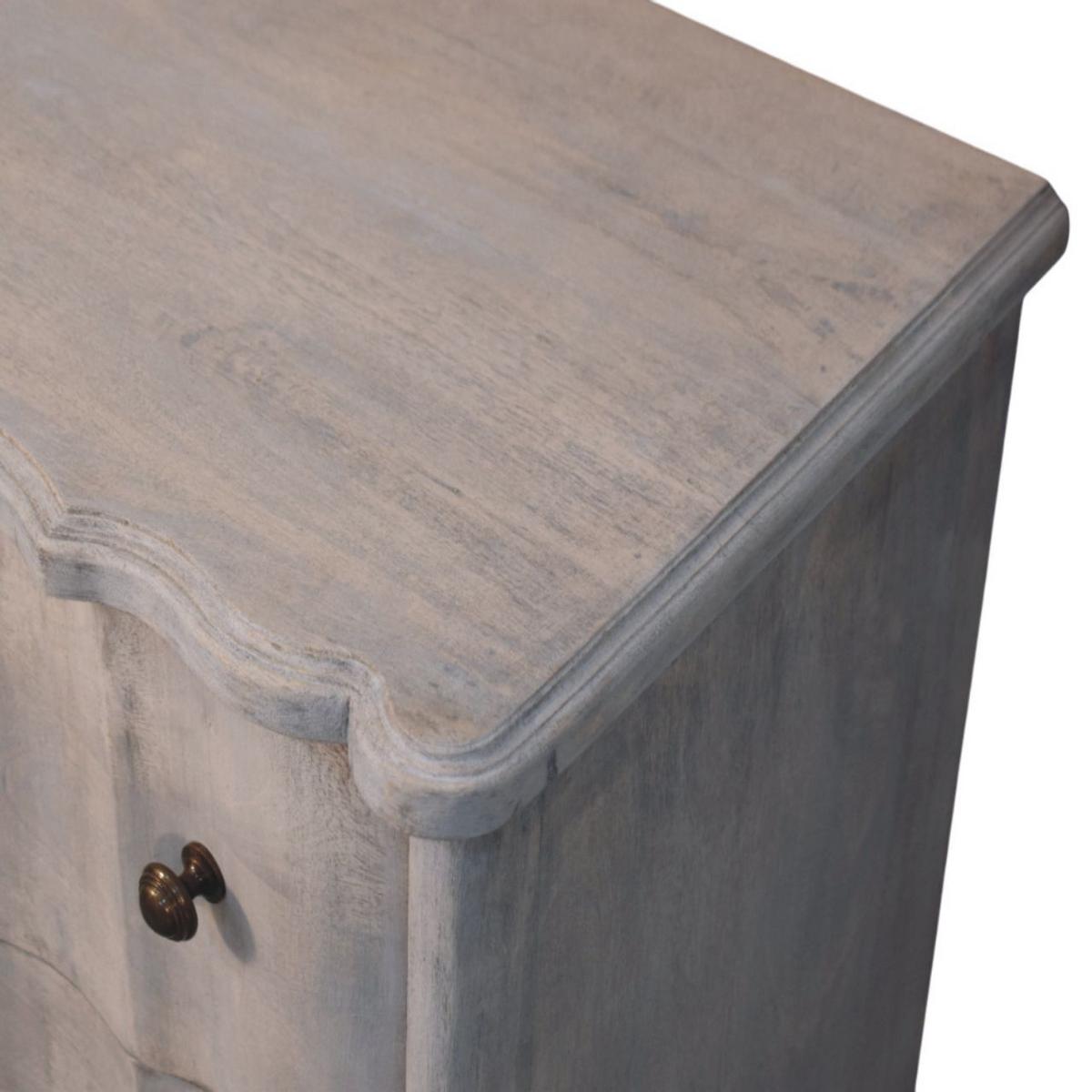 KOMMODE mit Acid-Wash-Finish, 3 Schubladen, runde Füße, grau - Braun/Grau, Naturmaterialen/Holz (85/83/40cm) - Artisan Furniture