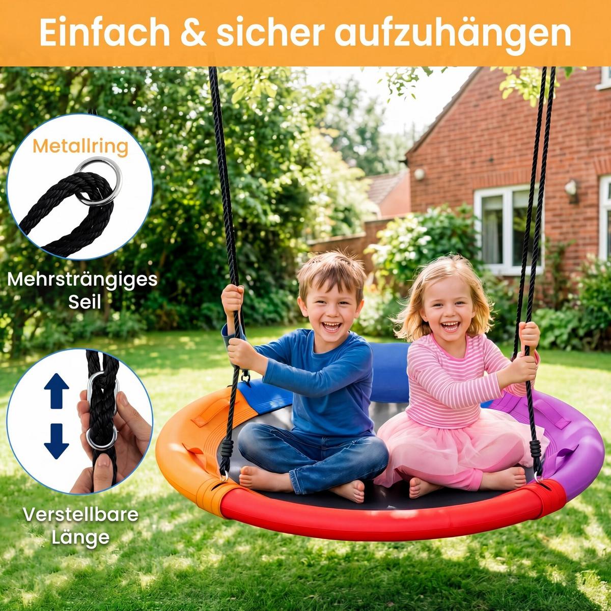 NISTSCHAUKEK Belastbarkeit 150kg bunt - Multicolor, Textil (120/112/120cm) - COSTWAY