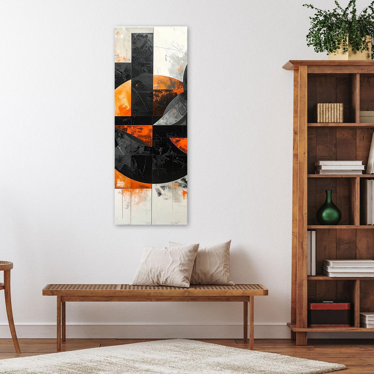 LEINWANDBILD 3D und geometrisch 30x90cm - Orange, Textil (30/90cm) - Feeby