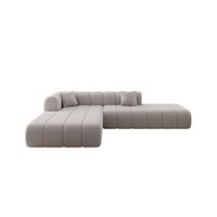 ECKSOFA Ottomane Links BILA-L 289x176x71 Braun Bouclé - Schwarz/Braun, Holzwerkstoff/Kunststoff (176/289cm) - ALTDECOR