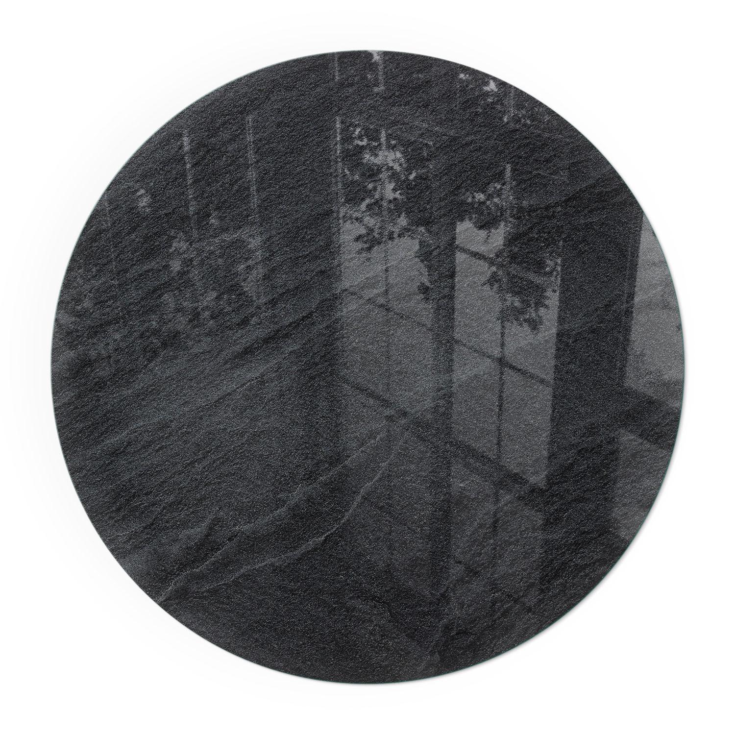 GLASPLATTE für Kamin Ø 70 cm - Schwarz, Glas (70/70/0.4cm) - TULUP