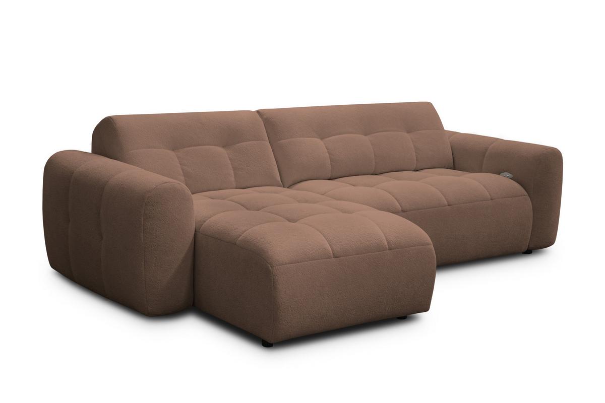 ECKSOFA LUMERO 4-Sitzer LINKS, braun - Schwarz/Braun, Holz/Textil (275/166cm) - Courtois Laville