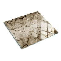 GLASPLATTE 60x52 cm Steinmauer - Beige, Glas (60/0.4/52cm) - TULUP