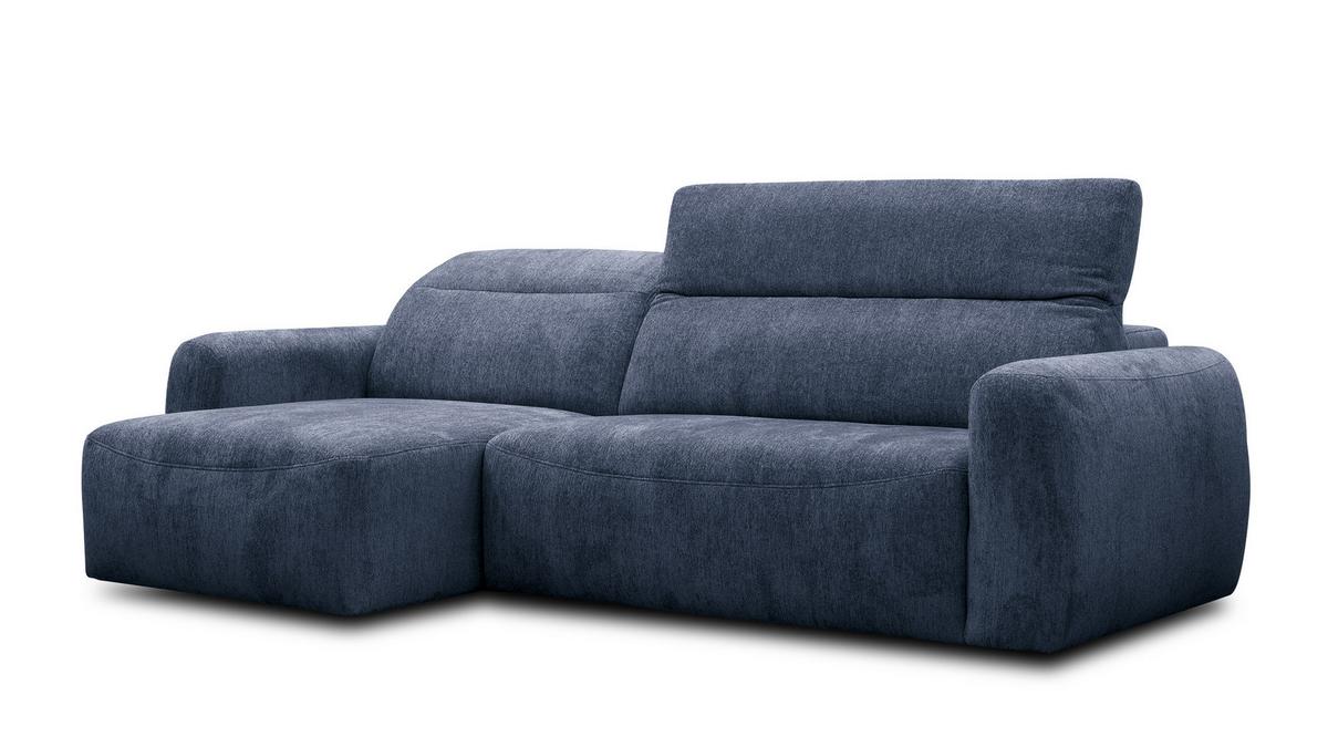 ECKSOFA NERO 4-Sitzer, dunkelblau - Schwarz/Dunkelblau, Holz/Textil (272/81/159cm) - Wozimo