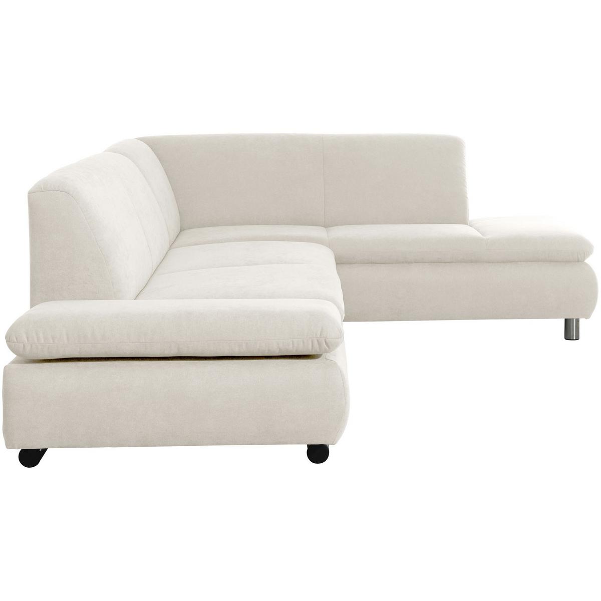 ECKSOFA mit Ottomane rechts Kaye Flachgewebe beige - Beige, Kunststoff (190/270cm) - 58aufmkessel