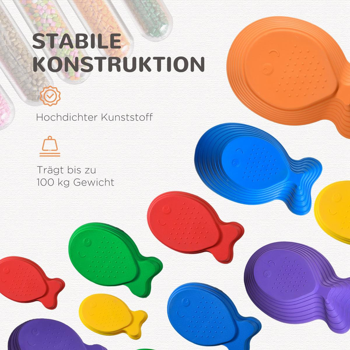 BALANCIERSTEINE für Kinder Flußsteine 11-teiliges Balance Steine - Multicolor, Kunststoff (31/20/42cm) - Outsunny
