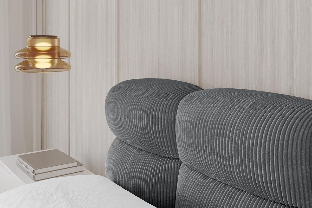 POLSTERBETT mit Bettkasten und Lattenrost, Boxbett ohne Matratze - NOMA 200x200 Dunkelgrau - Dunkelgrau, Holzwerkstoff/Textil (200/200cm) - ALTDECOR