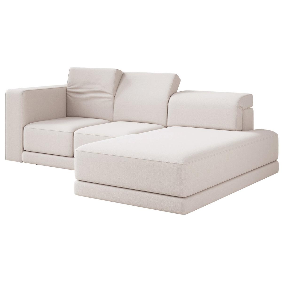 ECKSOFA Novals L-Form, 4-Sitzer, rechts 278 cm - Creme/Schwarz, Holz/Kunststoff (168/278cm) - Selsey