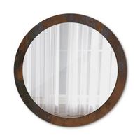 SPIEGEL Ø90 cm Rund mit Aufdruck - Braun, Glas (90/90/0.4cm) - TULUP