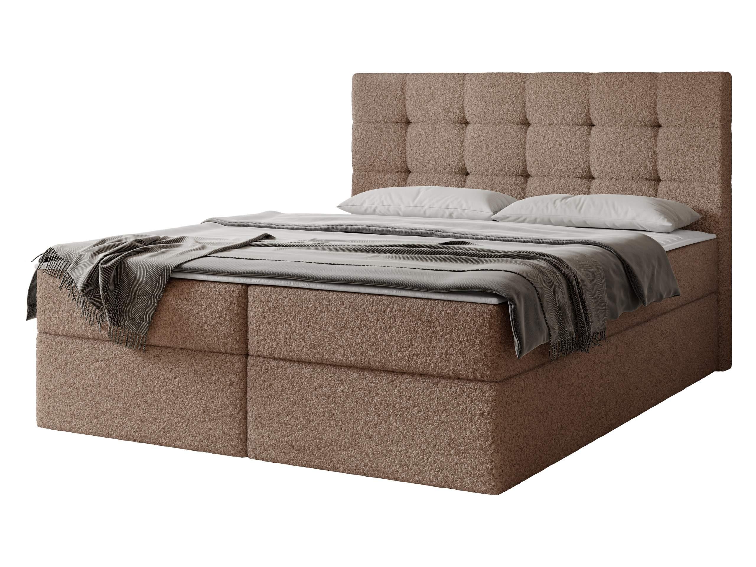 BOXBETT Luanda Boucle - H3 - Braun, Holzwerkstoff/Textil (160/200cm) - MIRJAN24