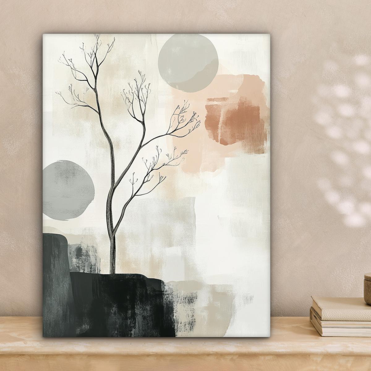 LEINWANDBILD Wabi sabi - Beige - Pflanze Room Decor 30x40 cm - Sandfarben, Textil (30/40cm) - MuchoWow