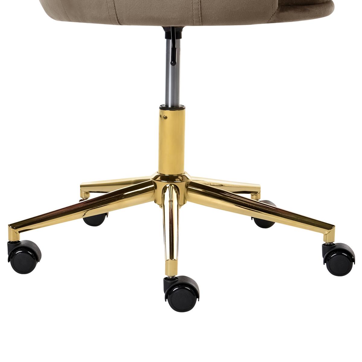 SCHREIBTISCHSTUHL Samtstoff Braun Velencia - Braun, Textil (64/85/60cm) - Beliani