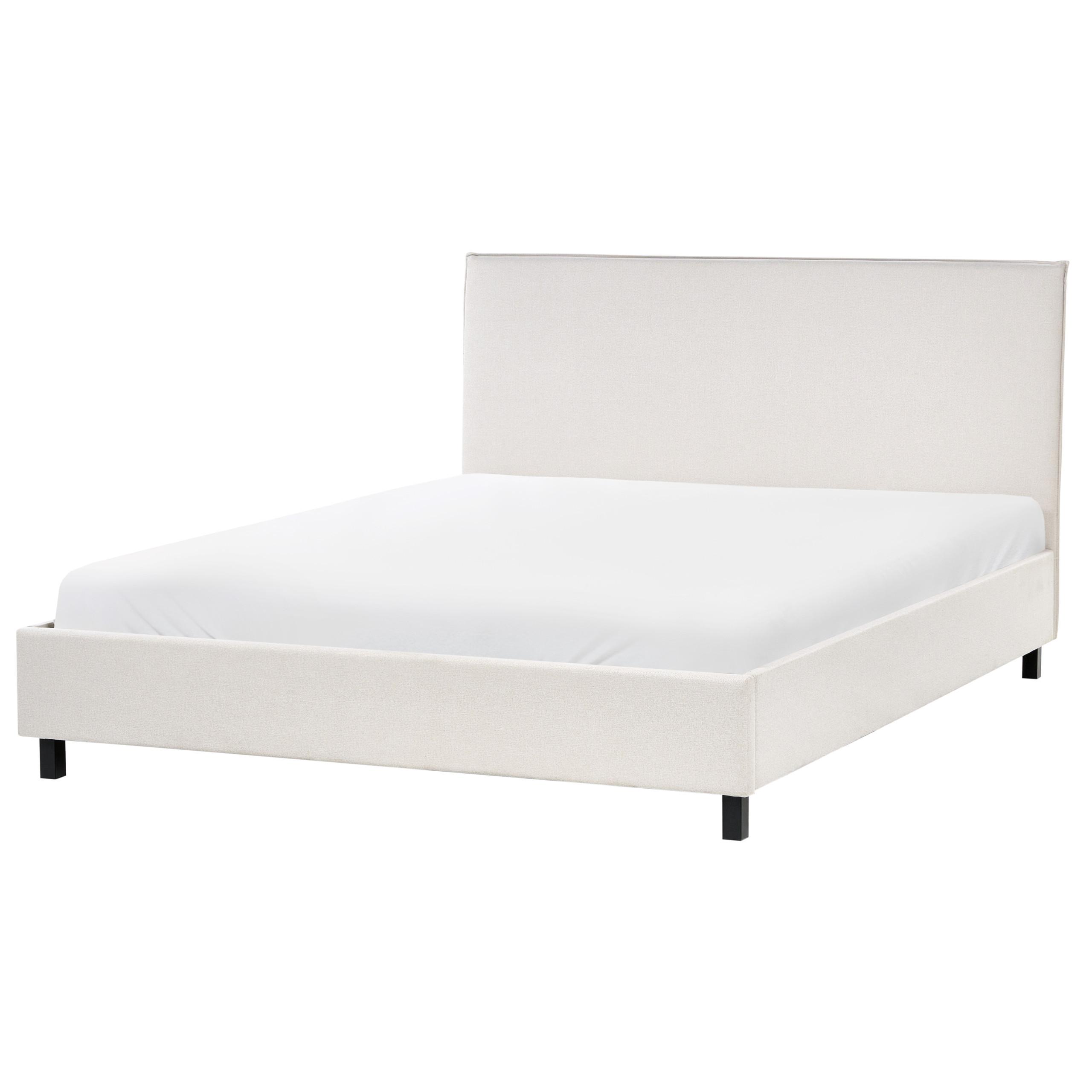 BETT mit Lattenrost 160/200 cm Stoff Beige Sennez - Beige, Textil (160/200cm) - Beliani