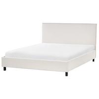 BETT mit Lattenrost 160/200 cm Stoff Beige Sennez - Beige, Textil (160/200cm) - Beliani
