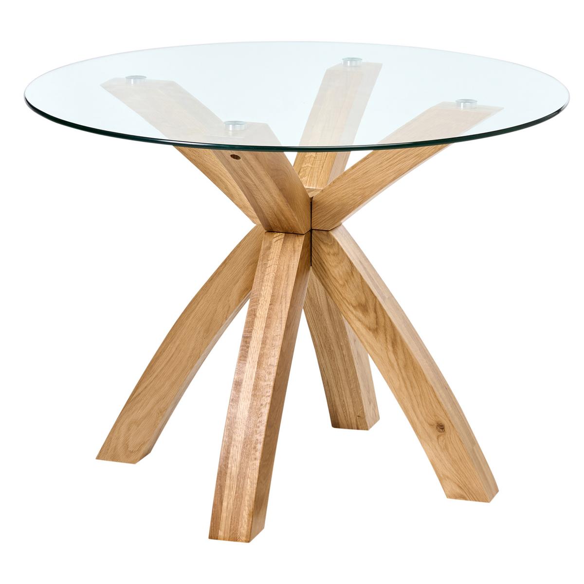 ESSTISCH Hellbraun 100/100 cm Sicherheitsglas Yapp - Hellbraun, Glas (100/100/75cm) - Beliani
