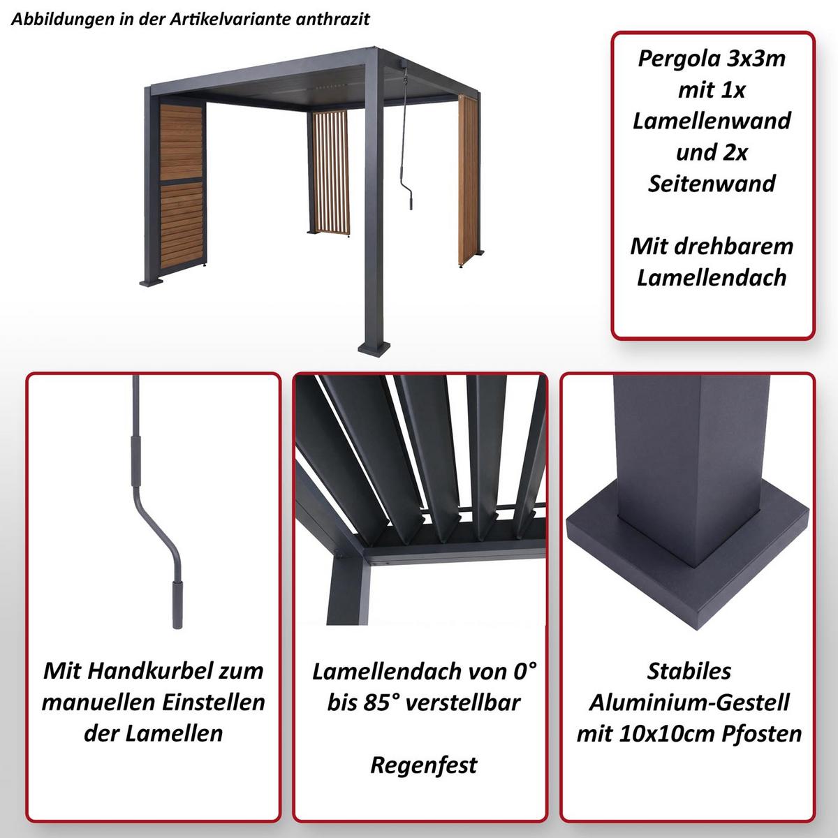 PERGOLA Weiß - Weiß, Metall (302/235/302cm) - MCW