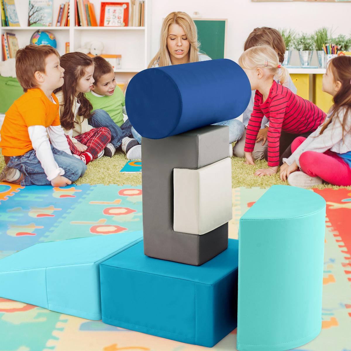SCHAUMSTOFFBLOCK Marineblau (6-teilig) - Dunkelblau, Kunststoff (40/20/40cm) - COSTWAY