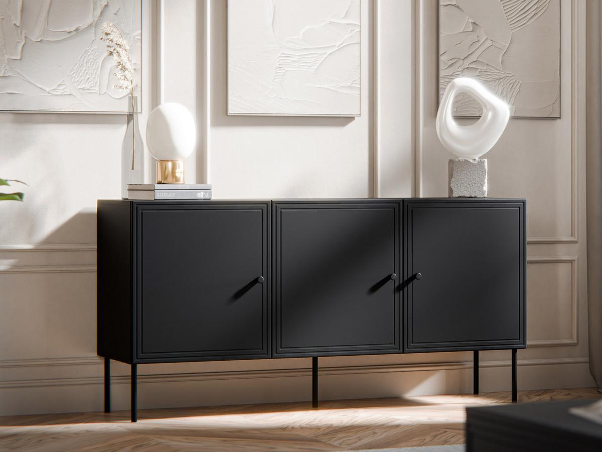 SIDEBOARD Palazzo Bis 150 3D - Schwarz, Holzwerkstoff/Kunststoff (151/75/40cm) - MIRJAN24