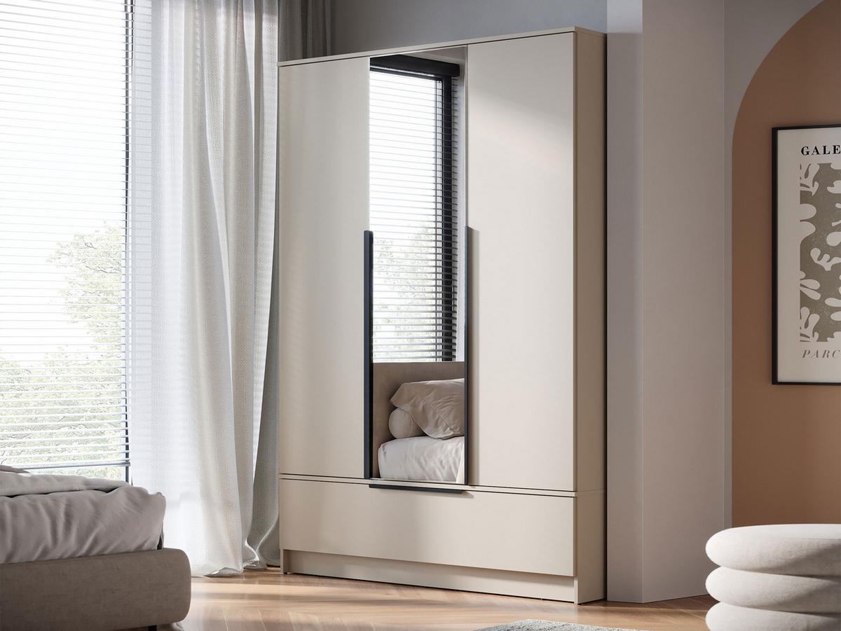 DREHTÜRENSCHRANK Spirit 3D - Kaschmir/Schwarz, Holzwerkstoff/Kunststoff (135/193/51cm) - MIRJAN24