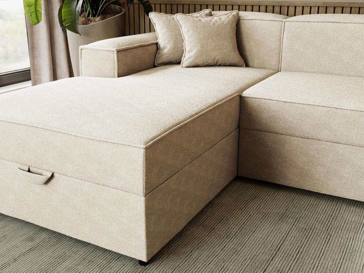 ECKSOFA Santos L, Seite: Links - Schwarz/Naturfarben, Holzwerkstoff/Kunststoff (253/166cm) - MIRJAN24